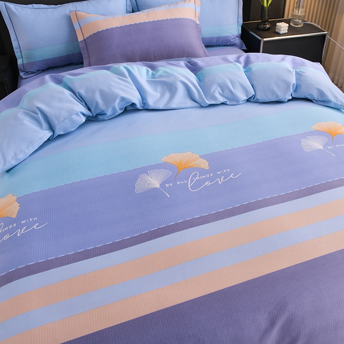 91家纺网 家纺一手货源 找家纺 润淳 2025全棉磨毛套件单品系列 加厚磨毛单床单 若雨千叶 兰