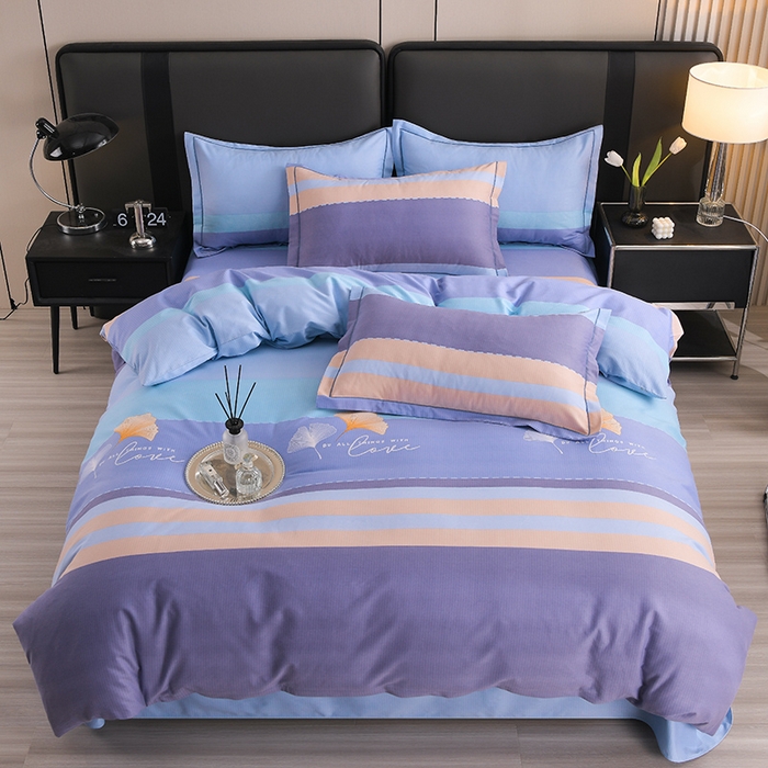 91家纺网 家纺一手货源 找家纺 润淳 2025全棉磨毛套件单品系列 加厚磨毛单床单 若雨千叶 兰