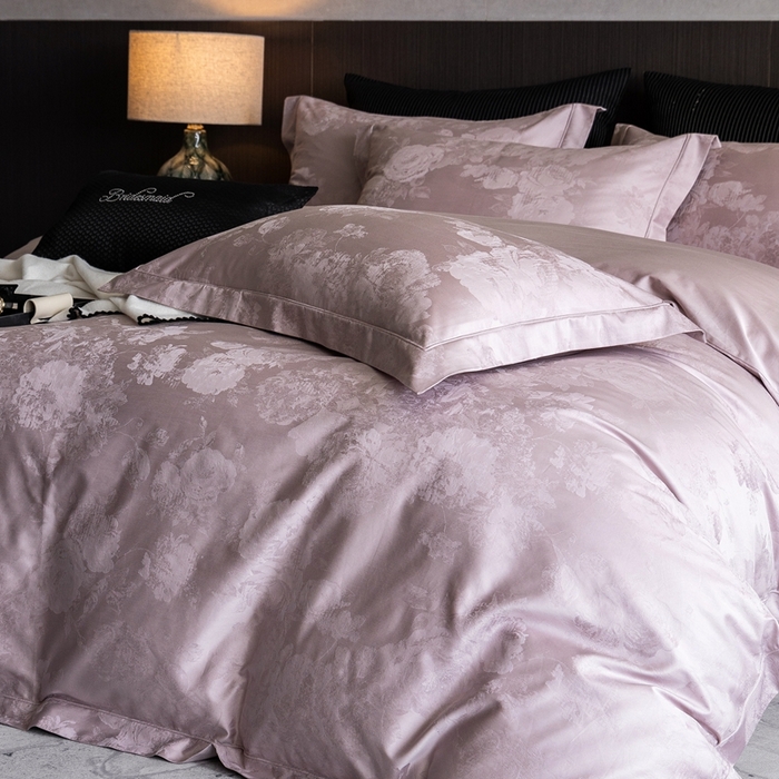 91家纺网 家纺一手货源 找家纺 （总）云胡2025新款50s双股长绒棉四件套-安妮紫