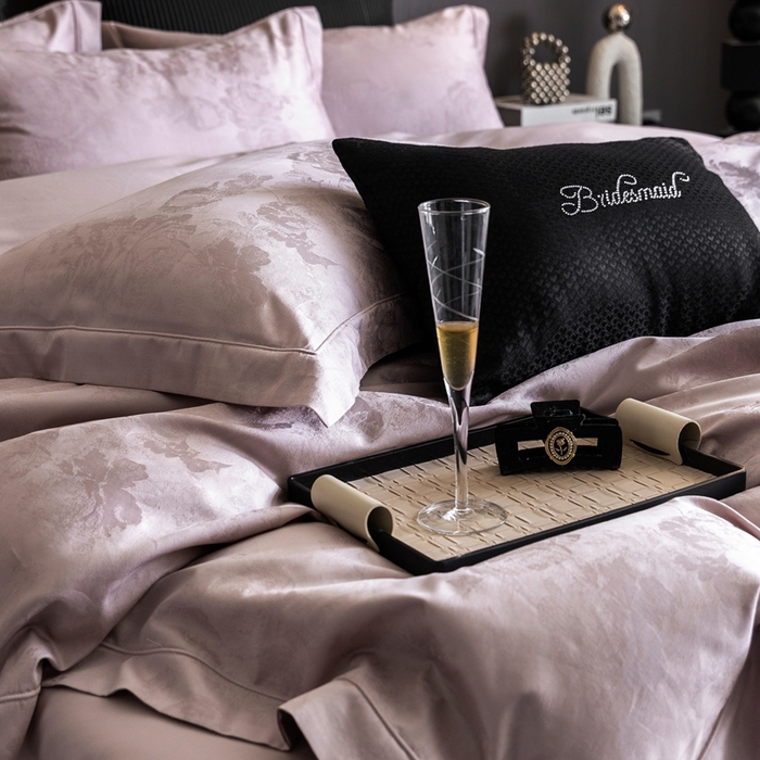 91家纺网 家纺一手货源 找家纺 （总）云胡2025新款50s双股长绒棉四件套-安妮紫