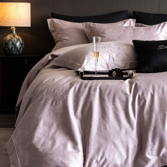 91家纺网 家纺一手货源 找家纺 （总）云胡2025新款50s双股长绒棉四件套-安妮紫