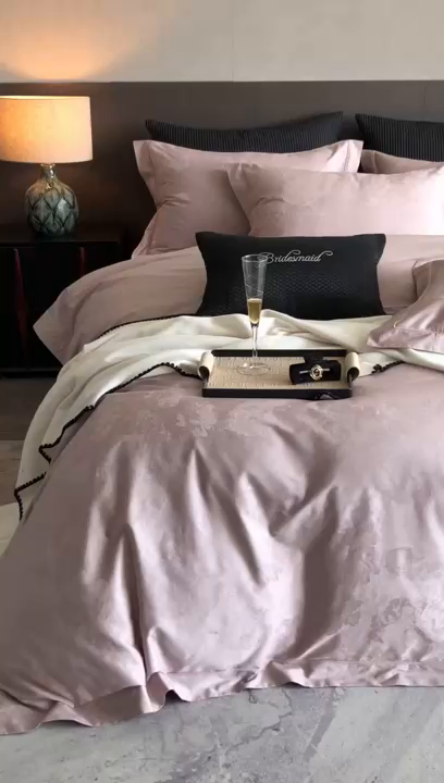 91家纺网 家纺一手货源 找家纺 （总）云胡2025新款50s双股长绒棉四件套-安妮紫