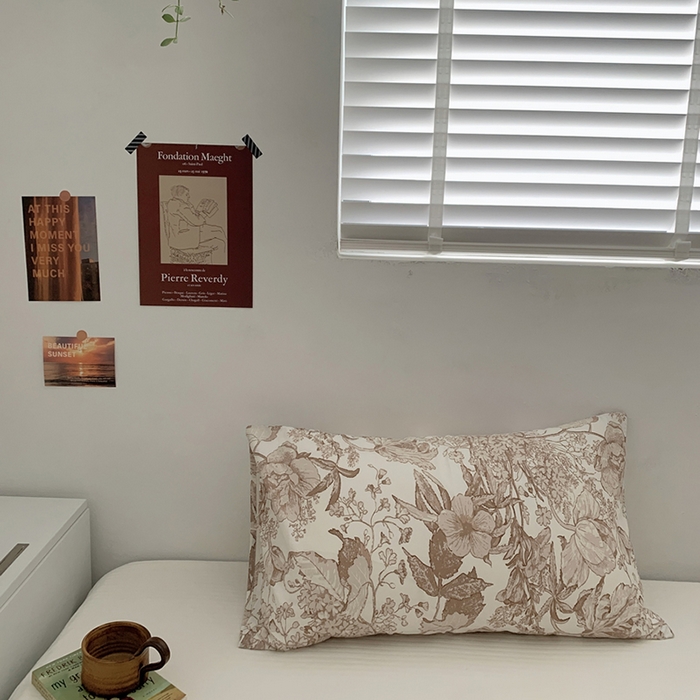 91家纺网 家纺一手货源 找家纺 柚可家居 2024新款全棉40支花卉枕套1实拍 今墨