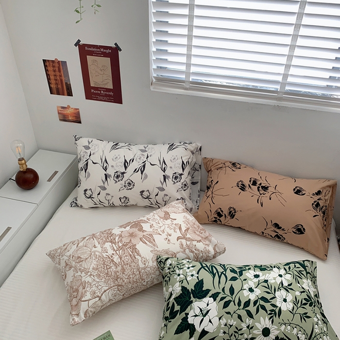 91家纺网 家纺一手货源 找家纺 柚可家居 2024新款全棉40支花卉枕套1实拍 今墨