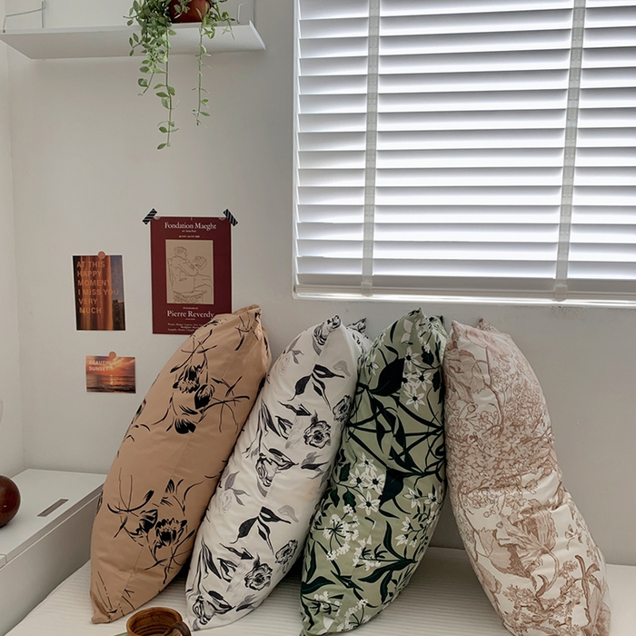 91家纺网 家纺一手货源 找家纺 柚可家居 2024新款全棉40支花卉枕套1实拍 今墨