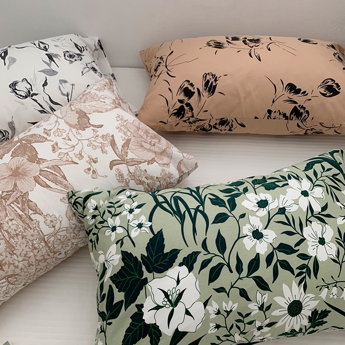 91家纺网 家纺一手货源 找家纺 柚可家居 2024新款全棉40支花卉枕套1实拍 今墨