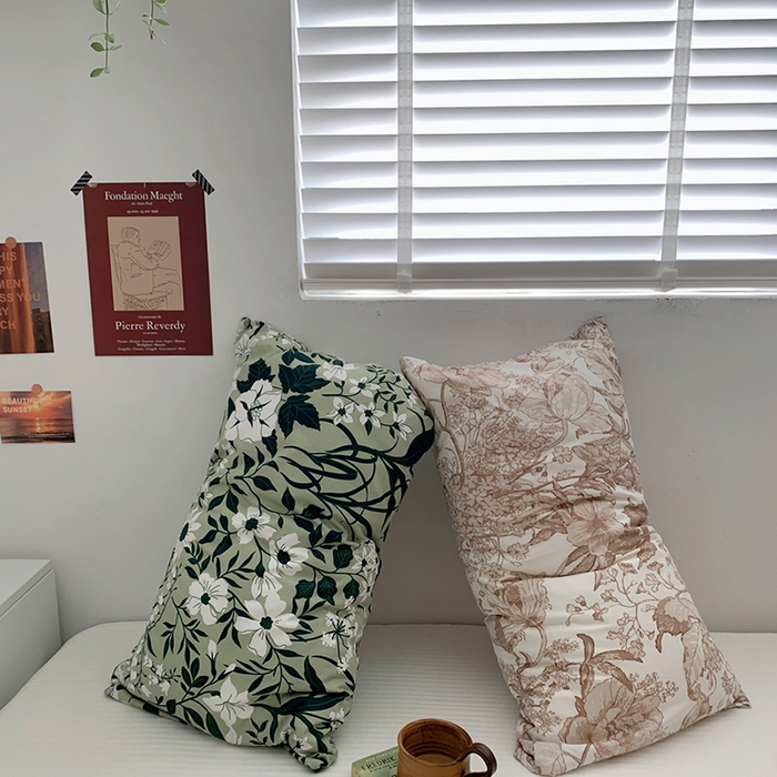 91家纺网 家纺一手货源 找家纺 柚可家居 2024新款全棉40支花卉枕套1实拍 今墨