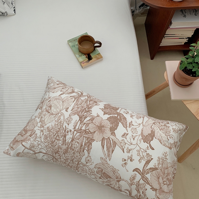 91家纺网 家纺一手货源 找家纺 柚可家居 2024新款全棉40支花卉枕套1实拍 今墨