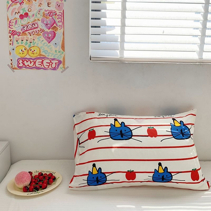 （总）柚可家居 2024新款活性印花单枕套-ins卡通系列