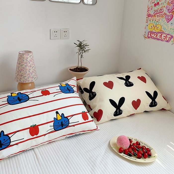 91家纺网 家纺一手货源 找家纺 （总）柚可家居 2024新款活性印花单枕套-ins卡通系列