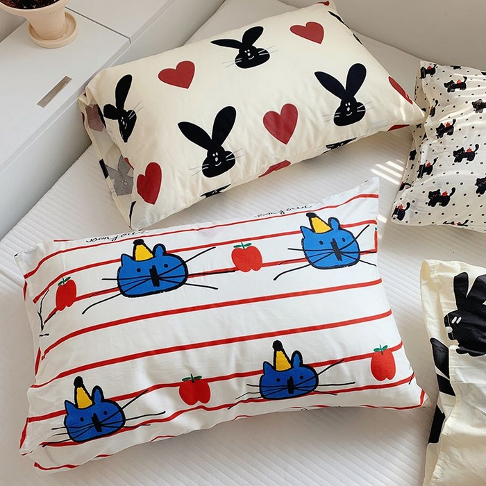 91家纺网 家纺一手货源 找家纺 （总）柚可家居 2024新款活性印花单枕套-ins卡通系列