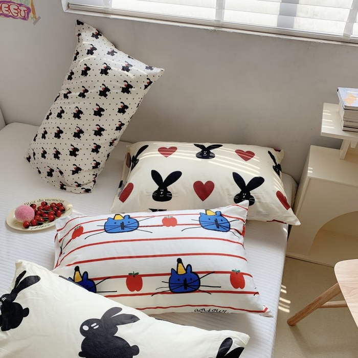 91家纺网 家纺一手货源 找家纺 （总）柚可家居 2024新款活性印花单枕套-ins卡通系列