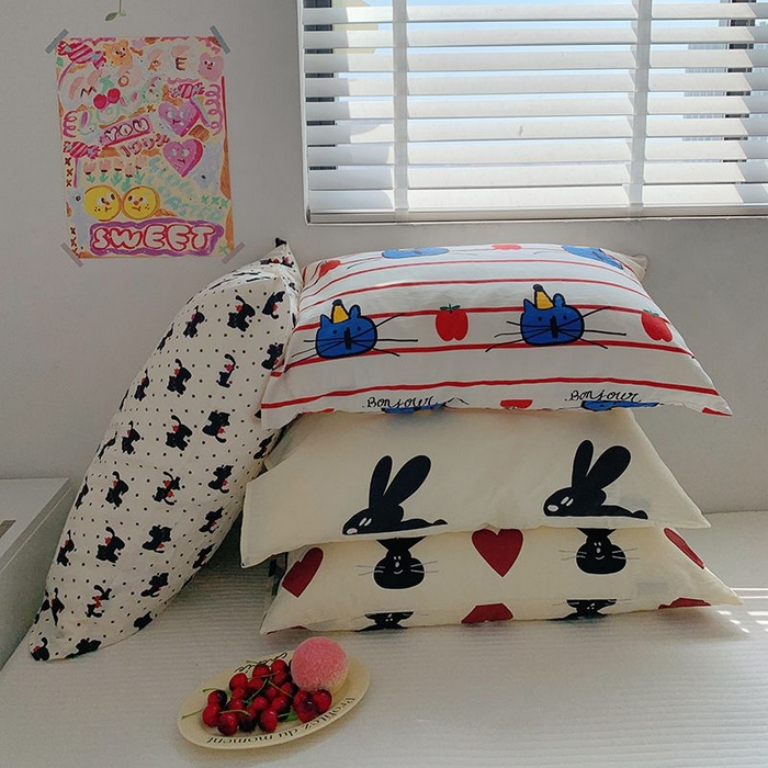 91家纺网 家纺一手货源 找家纺 （总）柚可家居 2024新款活性印花单枕套-ins卡通系列