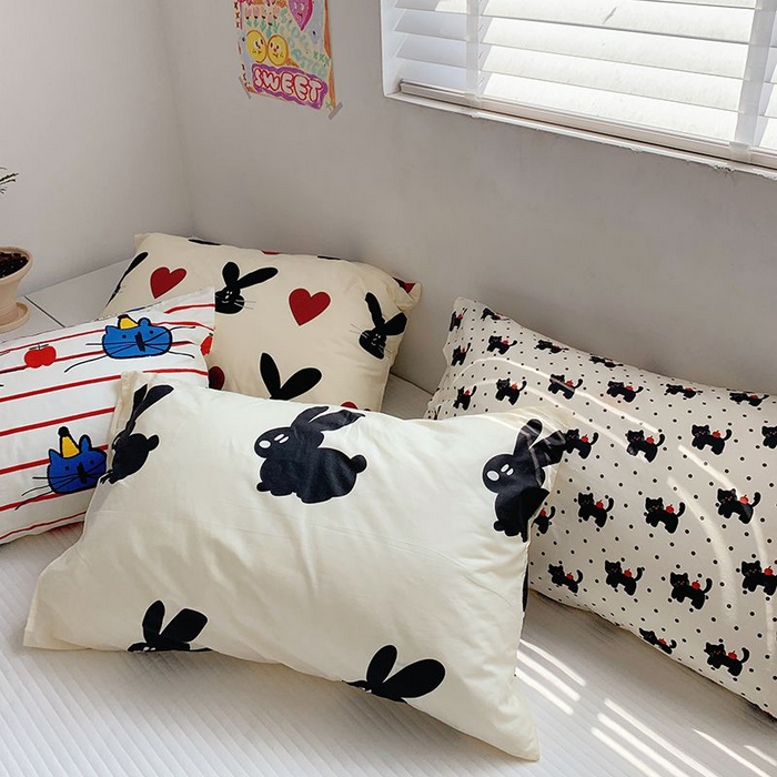 91家纺网 家纺一手货源 找家纺 （总）柚可家居 2024新款活性印花单枕套-ins卡通系列