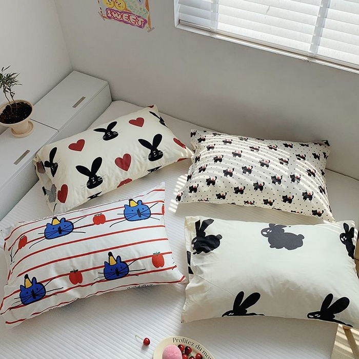 91家纺网 家纺一手货源 找家纺 （总）柚可家居 2024新款活性印花单枕套-ins卡通系列