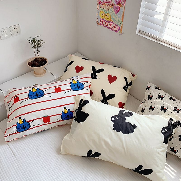 91家纺网 家纺一手货源 找家纺 （总）柚可家居 2024新款活性印花单枕套-ins卡通系列