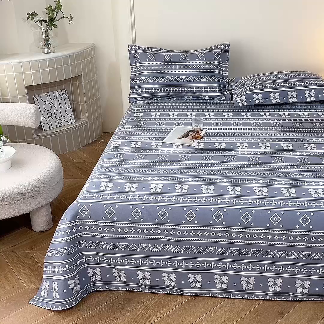 91家纺网 家纺一手货源 找家纺 幸嘉轩2025新款亲肤舒适床单三件套 草莓情