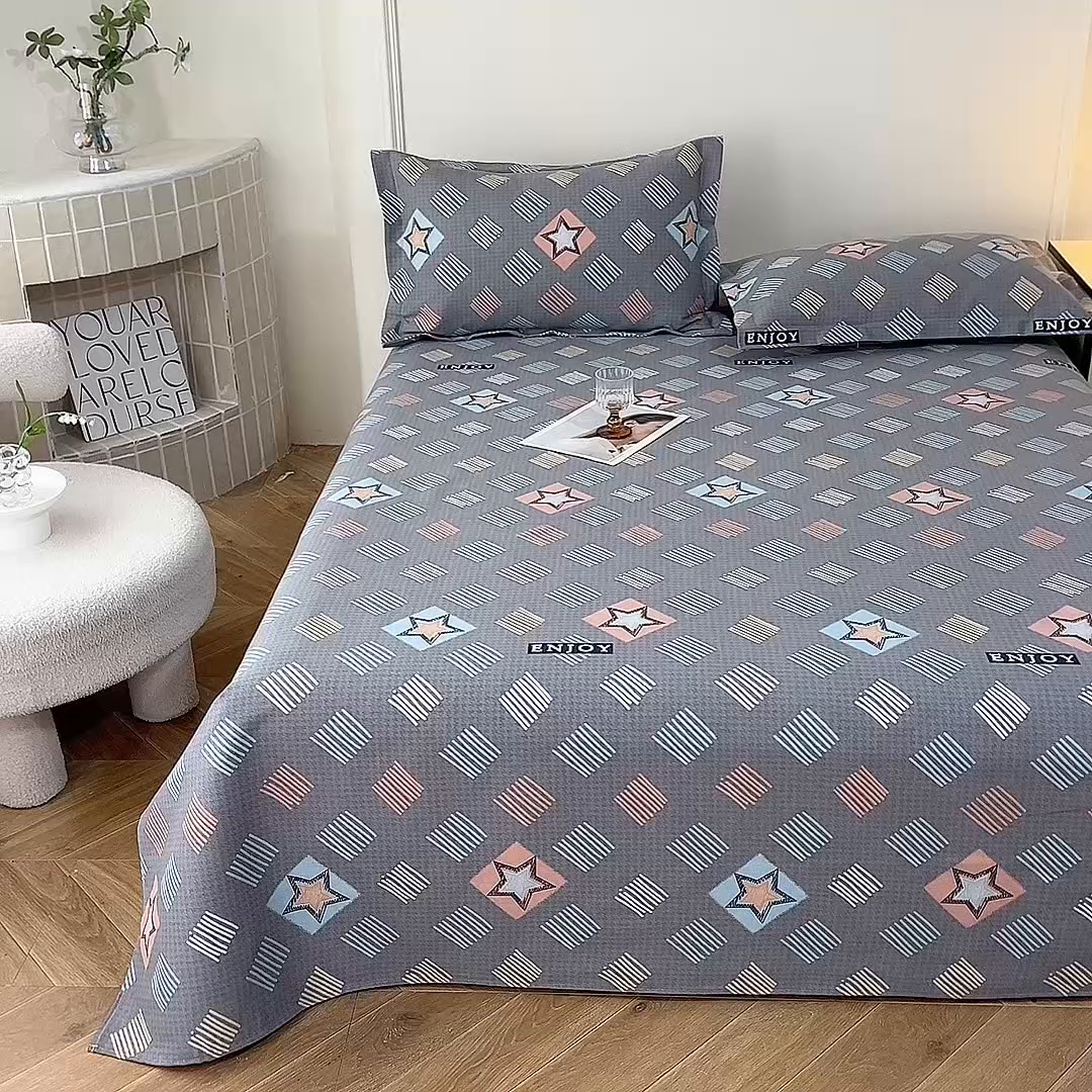 91家纺网 家纺一手货源 找家纺 幸嘉轩2025新款亲肤舒适床单三件套 星雅爱情