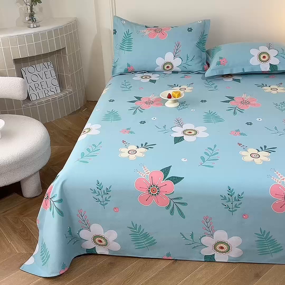 91家纺网 家纺一手货源 找家纺 幸嘉轩2025新款亲肤舒适床单三件套 恬静