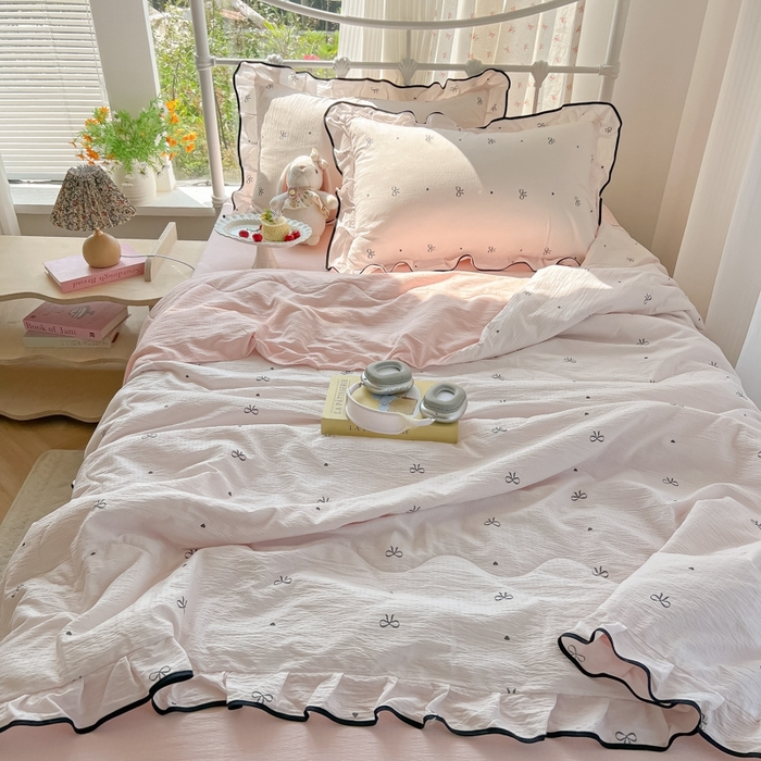 91家纺网 家纺一手货源 找家纺 （总）玉海棠家纺 2025新款A类双层纱抗菌夏被夏凉被空调被四件套