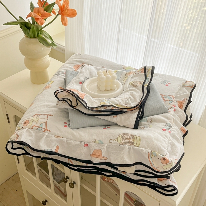 91家纺网 家纺一手货源 找家纺 （总）玉海棠家纺 2025新款A类双层纱抗菌夏被夏凉被空调被四件套