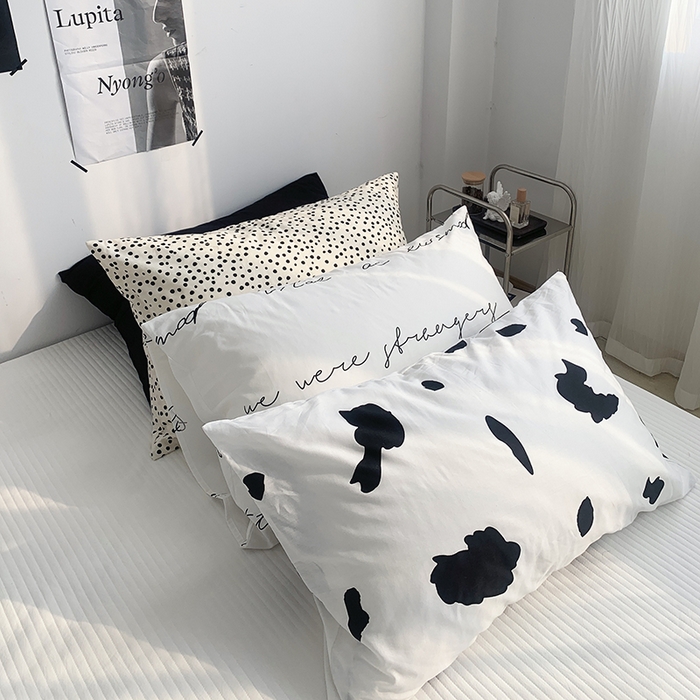 91家纺网 家纺一手货源 找家纺 （总）柚可家居 2024新款活性印花单枕套-黑白系列