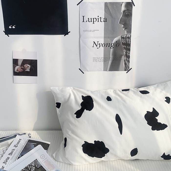 91家纺网 家纺一手货源 找家纺 （总）柚可家居 2024新款活性印花单枕套-黑白系列