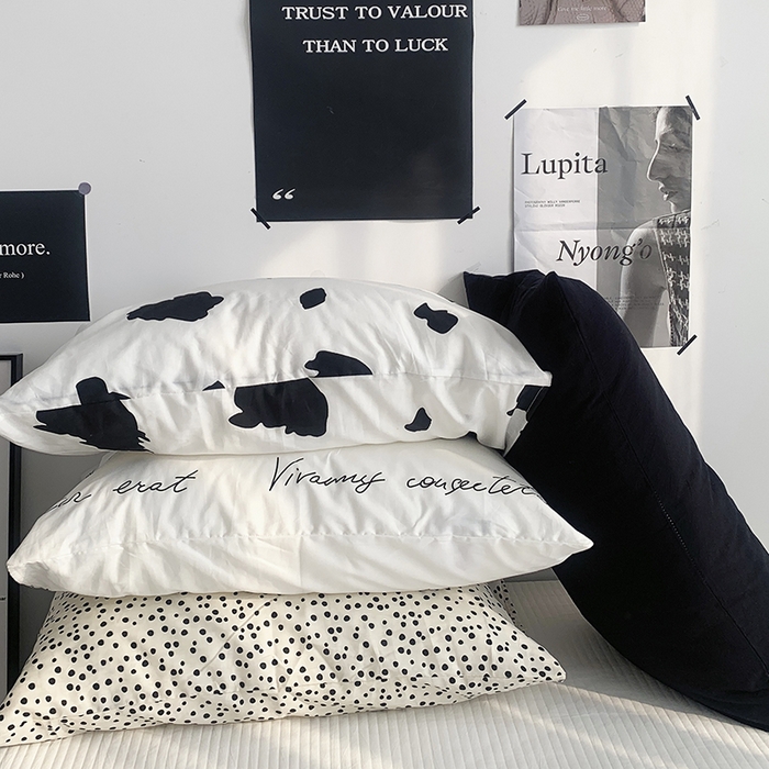 91家纺网 家纺一手货源 找家纺 柚可家居 2024新款活性印花单枕套-黑白系列 黑色