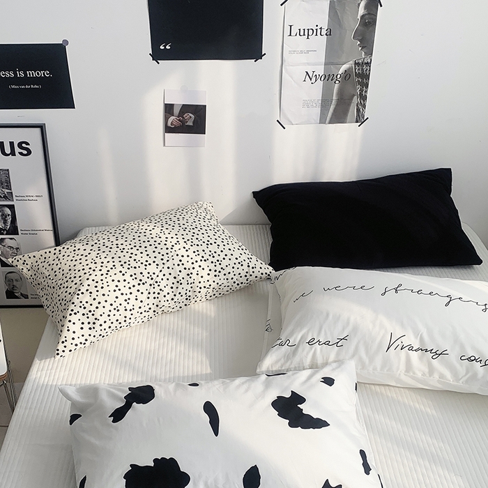 91家纺网 家纺一手货源 找家纺 柚可家居 2024新款活性印花单枕套-黑白系列 黑色
