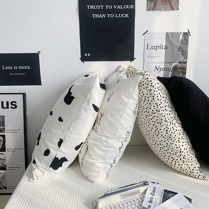 91家纺网 家纺一手货源 找家纺 柚可家居 2024新款活性印花单枕套-黑白系列 黑色