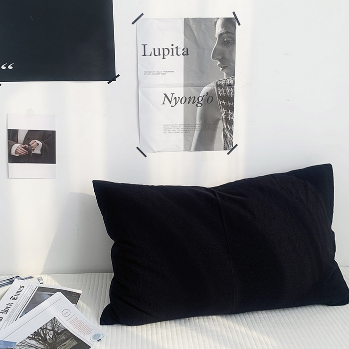 91家纺网 家纺一手货源 找家纺 柚可家居 2024新款活性印花单枕套-黑白系列 黑色