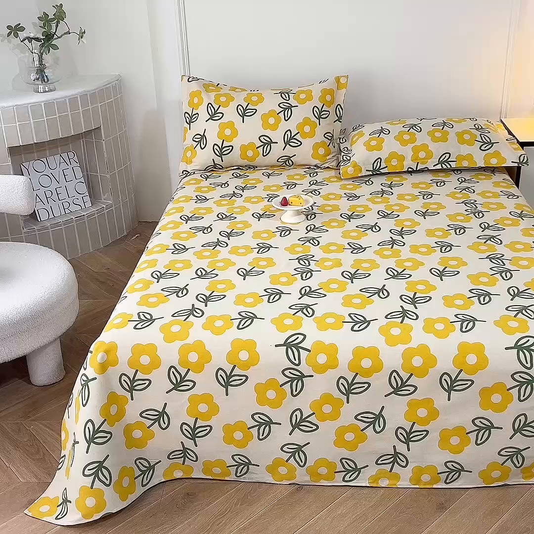 91家纺网 家纺一手货源 找家纺 幸嘉轩2025新款亲肤舒适床单三件套 花影爱情