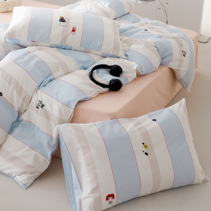 柚可家居 2024新款数码定版全棉单枕套系列-ins多巴胺 集美