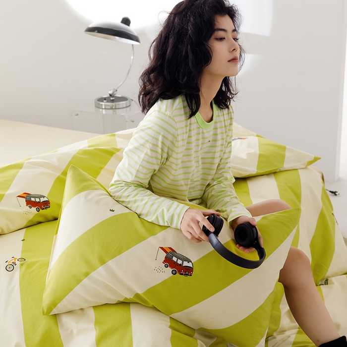 柚可家居 2024新款数码定版全棉单枕套系列-ins多巴胺 宁夏