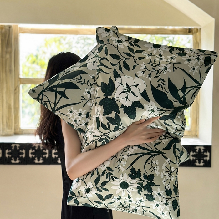 91家纺网 家纺一手货源 找家纺 （总）柚可家居 2024新款数码定版全棉单枕套系列-花卉