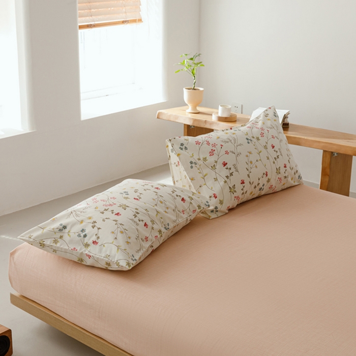 柚可家居 2024新款数码定版全棉单枕套系列-花卉 凝香