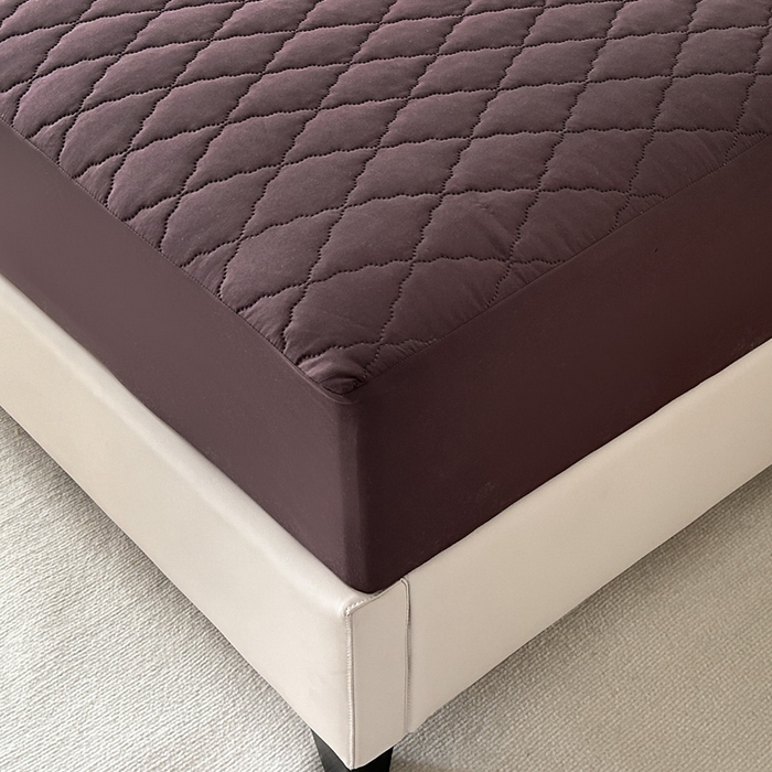 91家纺网 家纺一手货源 找家纺 恒尚居 2024新款夹棉抗菌防螨防水床笠【支持定做】咖啡