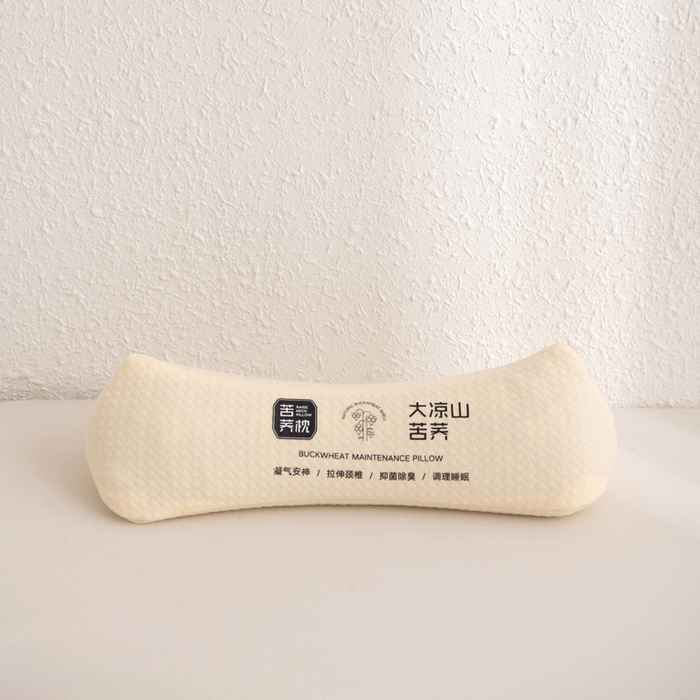 91家纺网 家纺一手货源 找家纺 桐格乳胶2025新款舒适睡眠护颈全荞麦枕头枕芯 苦荞三角枕-米色