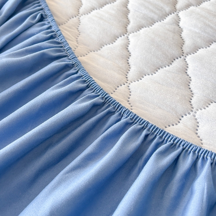 91家纺网 家纺一手货源 找家纺 恒尚居 2024新款夹棉抗菌防螨防水床笠【支持定做】金典蓝