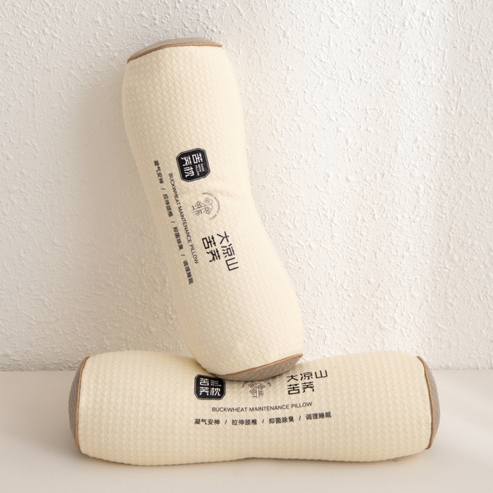 91家纺网 家纺一手货源 找家纺 桐格乳胶2025新款舒适睡眠护颈全荞麦枕头枕芯 苦荞颈椎枕-米色