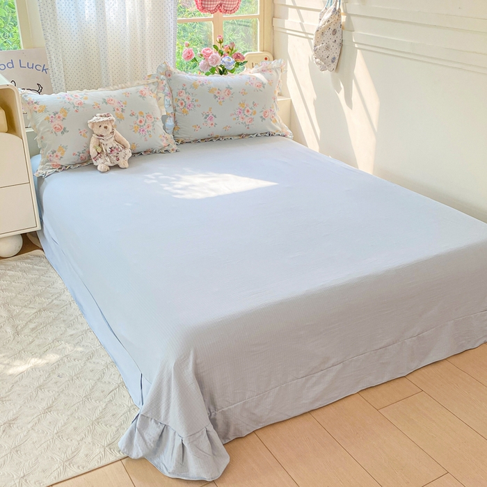 91家纺网 家纺一手货源 找家纺 （总）大麦家纺 2025新款云感双层纱花边夏被四件套