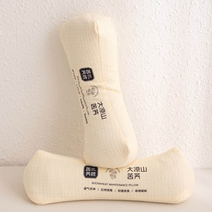 91家纺网 家纺一手货源 找家纺 桐格乳胶2025新款舒适睡眠护颈全荞麦枕头枕芯 苦荞三角枕-米色