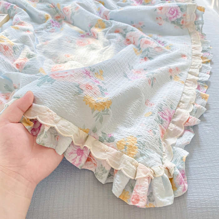 91家纺网 家纺一手货源 找家纺 （总）大麦家纺 2025新款云感双层纱花边夏被四件套