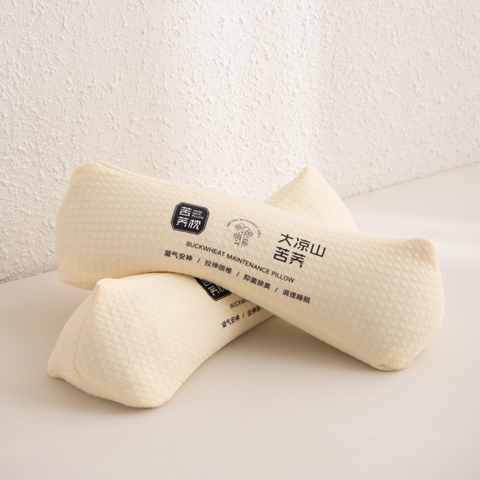 91家纺网 家纺一手货源 找家纺 桐格乳胶2025新款舒适睡眠护颈全荞麦枕头枕芯 苦荞三角枕-米色