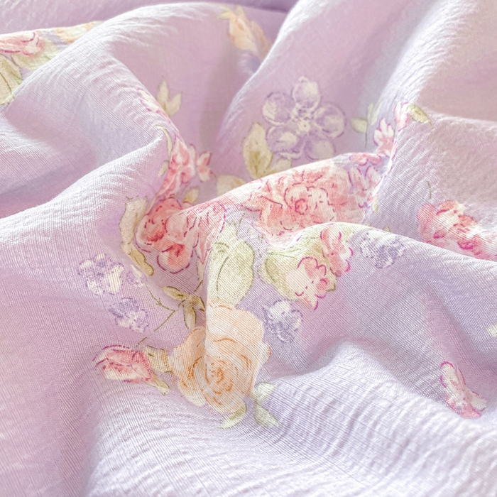 91家纺网 家纺一手货源 找家纺 大麦家纺 2025新款云感双层纱花边夏被四件套 浪漫满屋