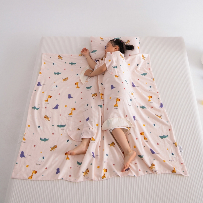 91家纺网 家纺一手货源 找家纺 （总）嗨皮宝贝 2025新款A类全棉纱布睡袋婴儿薄款夏季宝宝儿童春秋防踢被神器四季通用护肚