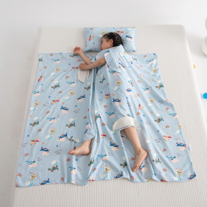 91家纺网 家纺一手货源 找家纺 （总）嗨皮宝贝 2025新款A类全棉纱布睡袋婴儿薄款夏季宝宝儿童春秋防踢被神器四季通用护肚