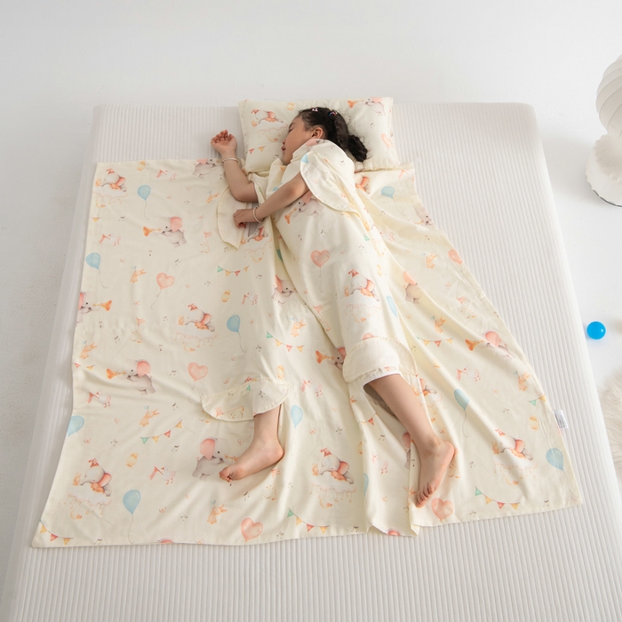 91家纺网 家纺一手货源 找家纺 （总）嗨皮宝贝 2025新款A类全棉纱布睡袋婴儿薄款夏季宝宝儿童春秋防踢被神器四季通用护肚