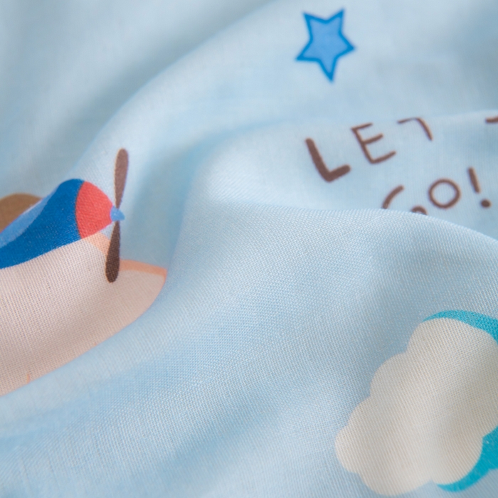 91家纺网 家纺一手货源 找家纺 嗨皮宝贝 2025新款A类全棉纱布睡袋婴儿薄款夏季宝宝儿童春秋防踢被神器四季通用护肚 飞行派对-蓝