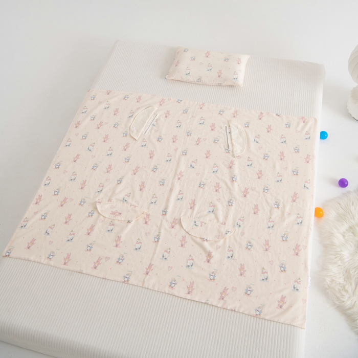 91家纺网 家纺一手货源 找家纺 嗨皮宝贝 2025新款A类全棉纱布睡袋婴儿薄款夏季宝宝儿童春秋防踢被神器四季通用护肚 快乐公仔-黄